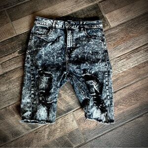 American Bazi black acid dye Capri shorts M